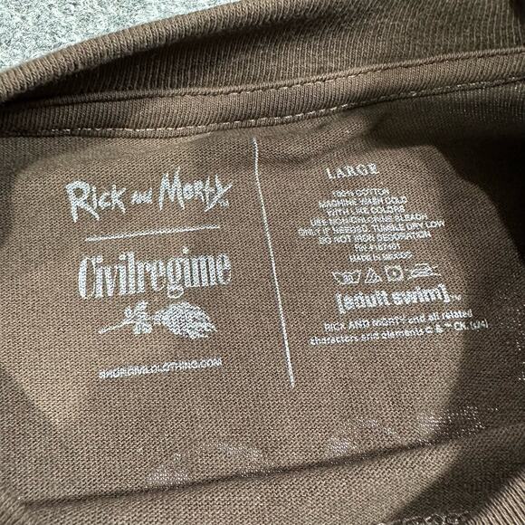 Civil Regime Rick and Morty Citadel of Ricks Large Shirt Brown NWT - Picture 2 of 9